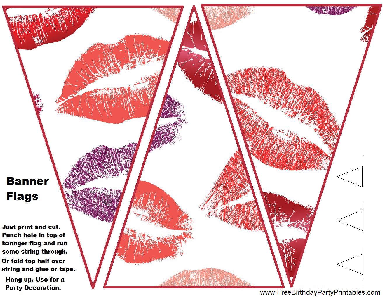 Lipstick Kiss Birthday Party Printables